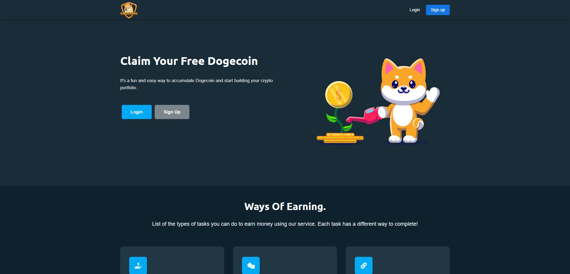 Dogeking website screenshot