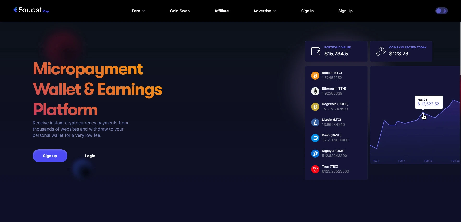 Faucetpay website screenshot