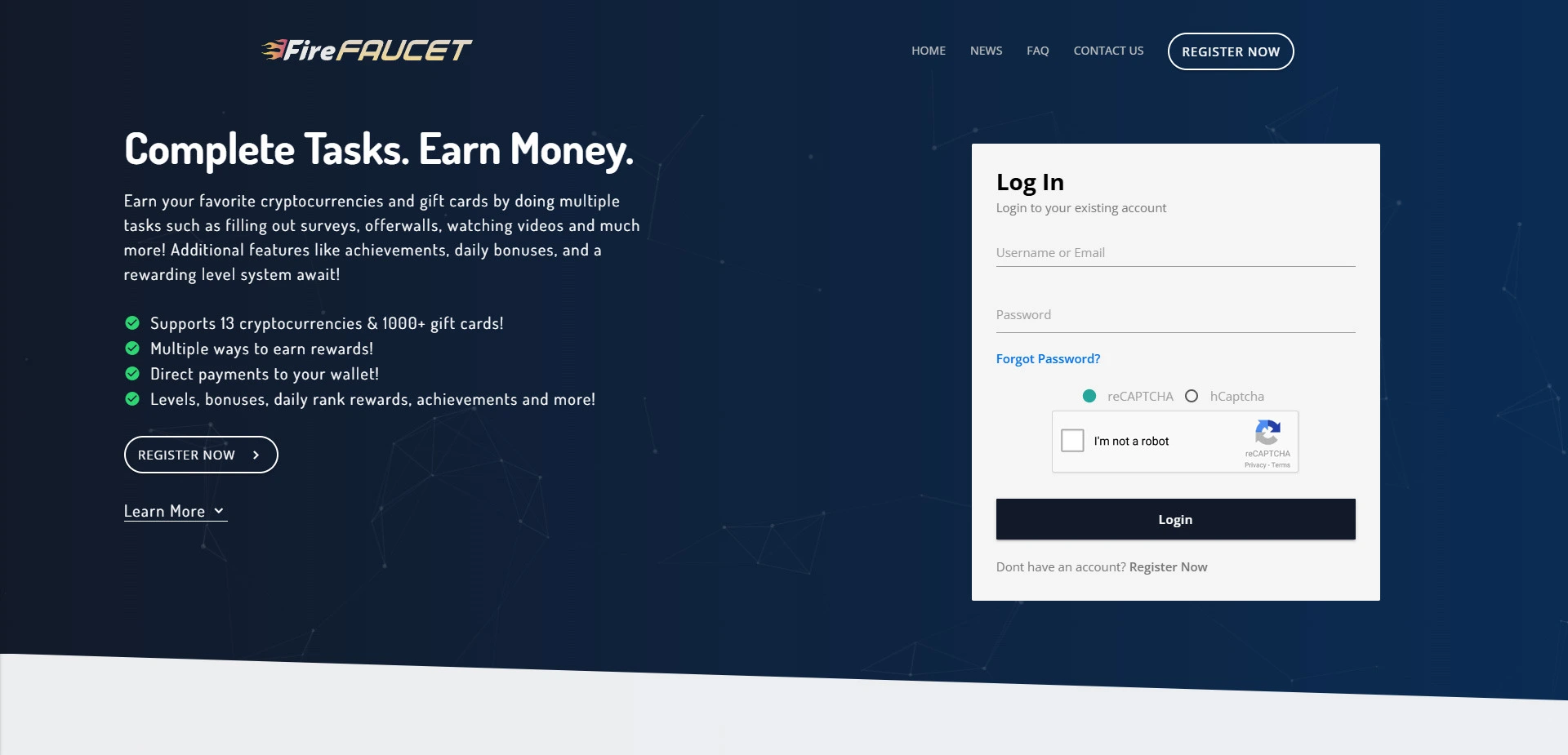 Firefaucet website screenshot