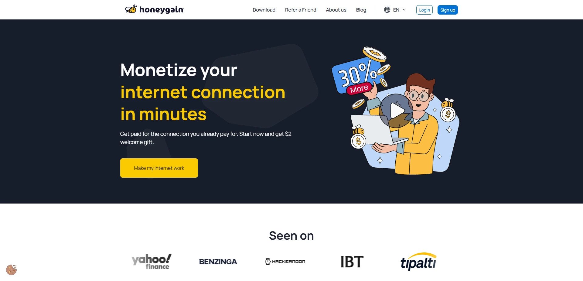 Honeygain website screenshot