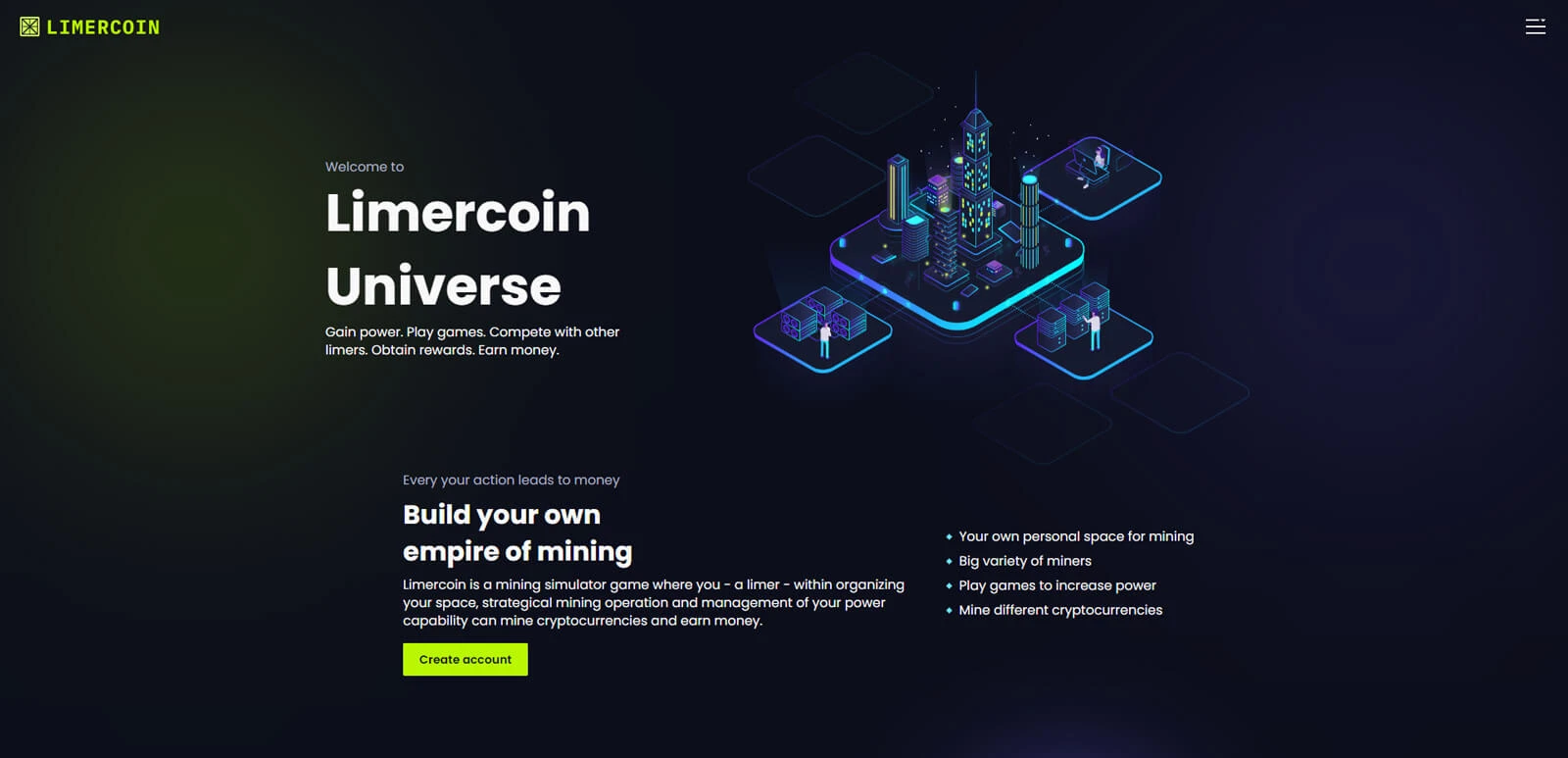 Limercoin website screenshot