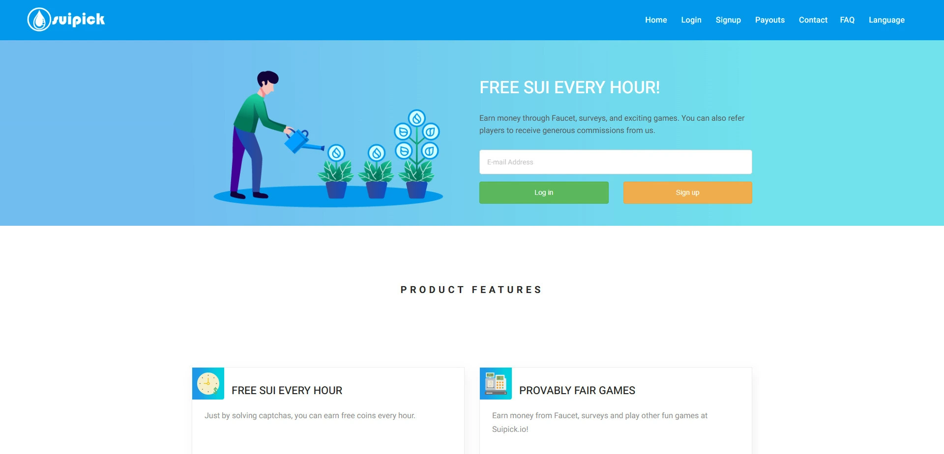 Suipick website screenshot