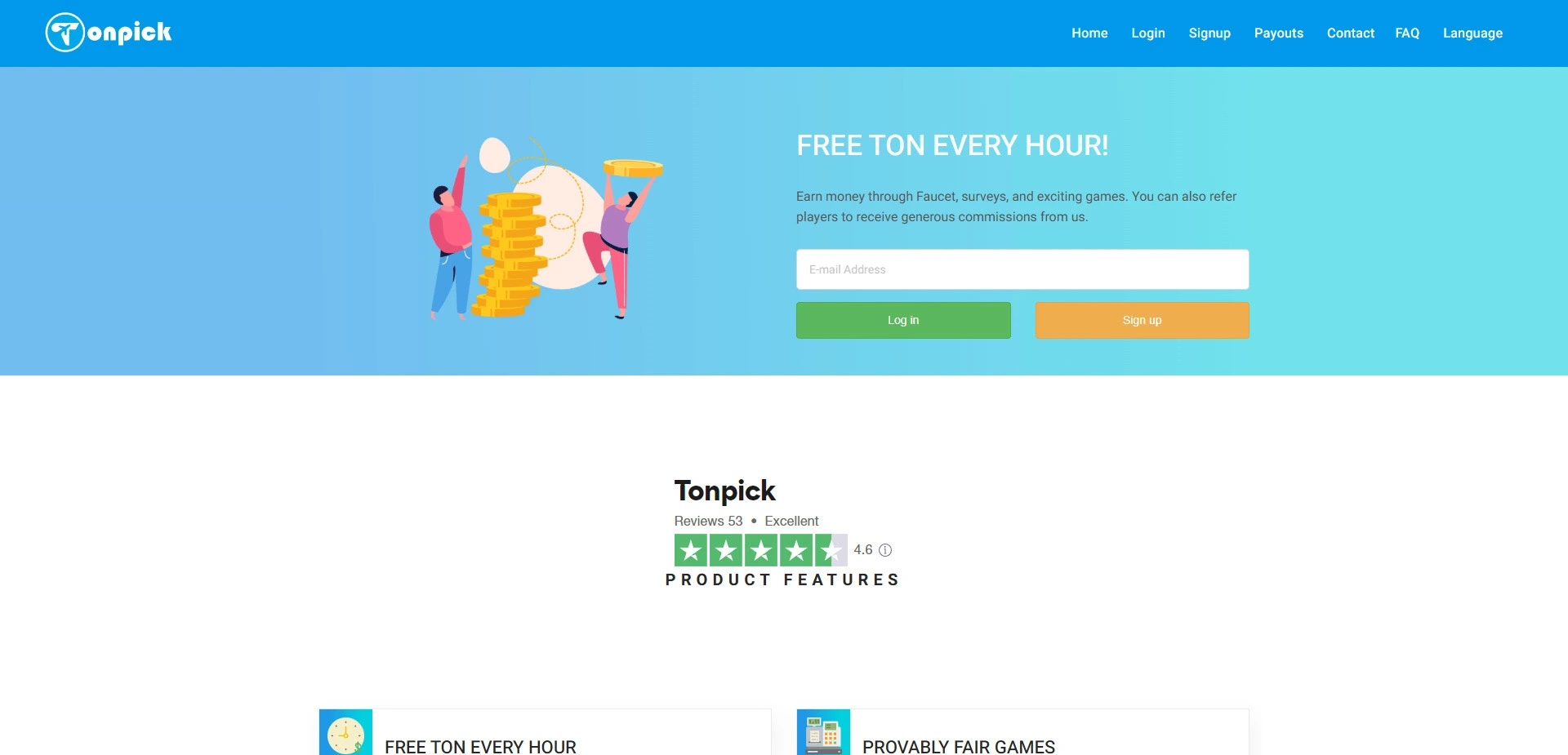 Tonpick website screenshot