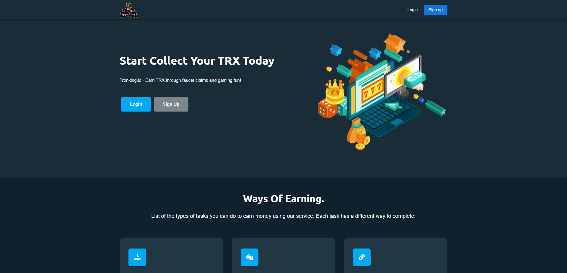 Tronking website screenshot