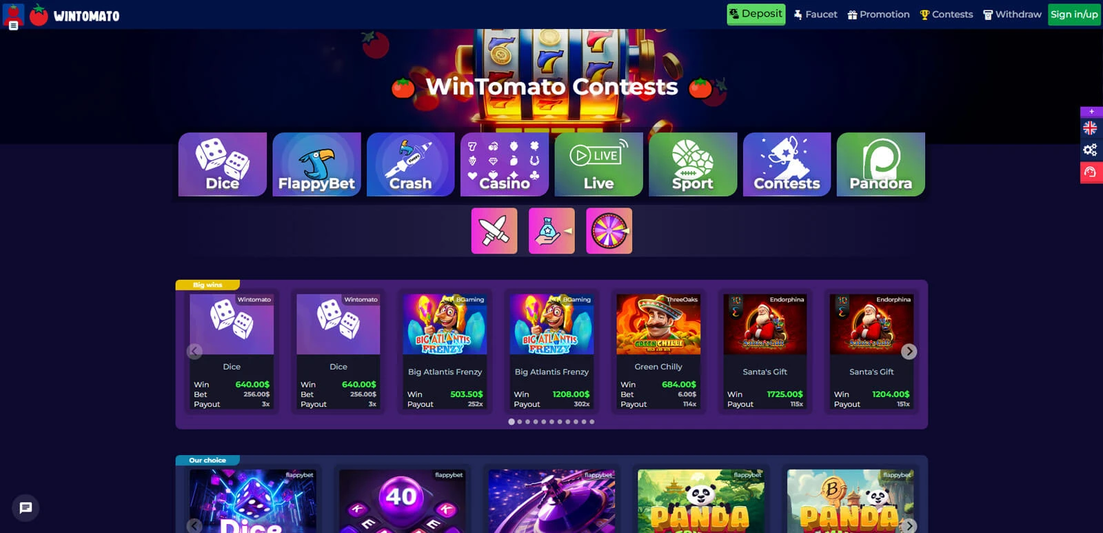 WinTomato website screenshot